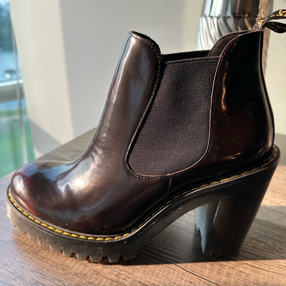 Dr. Martens Women's Burgundy Heeled Boots - Picture 5 of 7